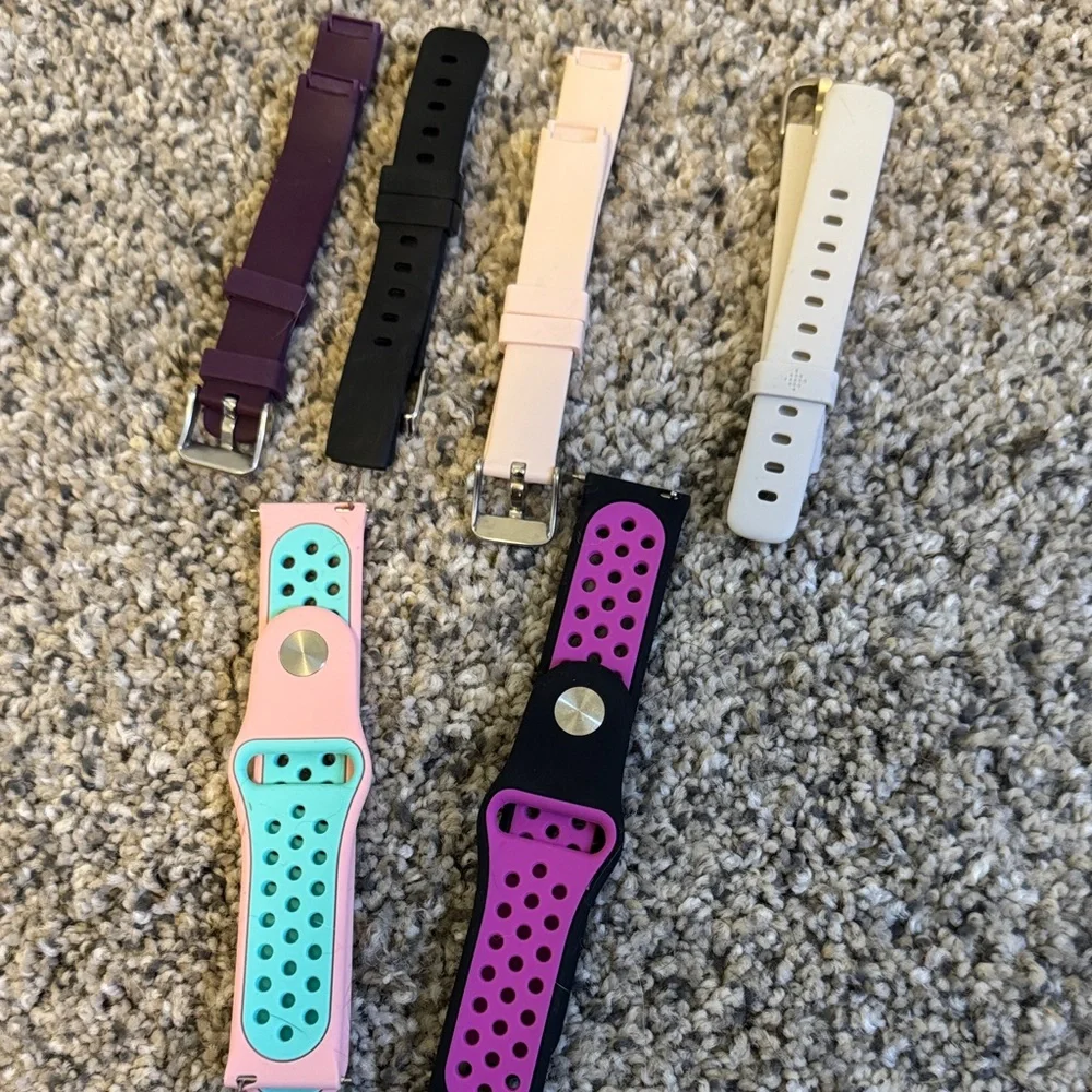 Interchangeable Silicone Watch Bands - Pink, Mint, Purple, Black, White
